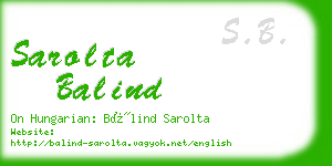 sarolta balind business card